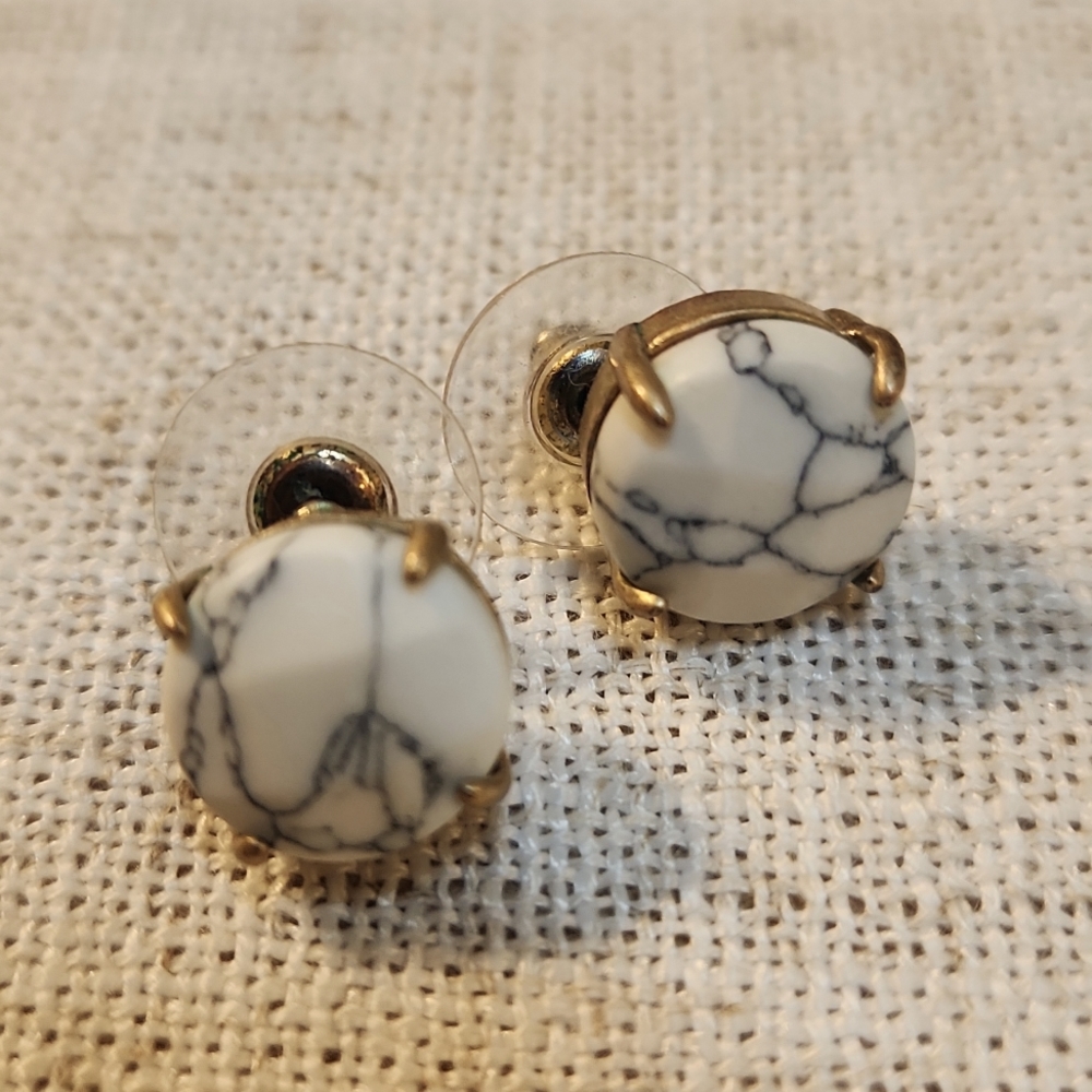 J. Crew Marblized Stone Stud Earrings